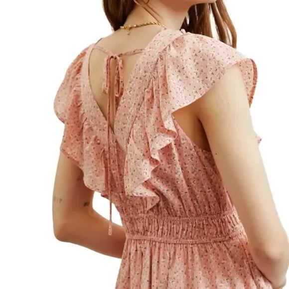NWT Elegant Pink Ruffle Lined Dress - Picture 6 of 11